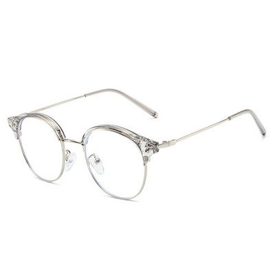 Ochelari de modă semi-fără rame anti blocarea luminii albastre pentru bărbați Ochelari de vedere cu filtru de raze rotunde Rame de ochelari pentru computer, femei, bărbați, ochelari de protecție