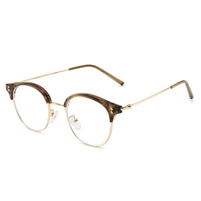 Ochelari de modă semi-fără rame anti blocarea luminii albastre pentru bărbați Ochelari de vedere cu filtru de raze rotunde Rame de ochelari pentru computer, femei, bărbați, ochelari de protecție