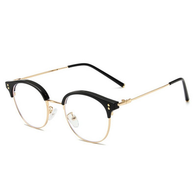 Ochelari de modă semi-fără rame anti blocarea luminii albastre pentru bărbați Ochelari de vedere cu filtru de raze rotunde Rame de ochelari pentru computer, femei, bărbați, ochelari de protecție