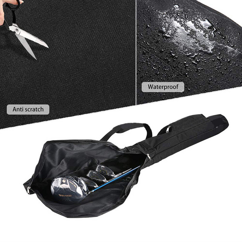 Nailono golfo krepšiai, atsparūs įbrėžimams, vandeniui atsparūs golfo krepšio dulkių dangteliai su užtrauktuku, didelės talpos, patvarūs nešiojami lauko priedai