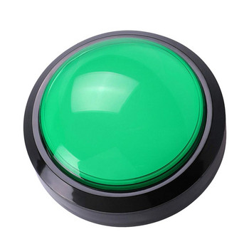 Диамантен клас 100 мм голям кръгъл LED бутон, осветен с микропревключвател за машина за аркадни игри „направи си сам“