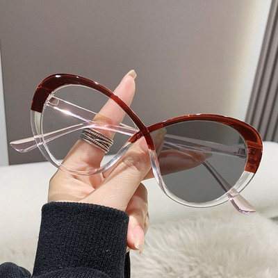 Madingi retro anti-mėlyni šviesūs fotochrominiai akiniai Klasikiniai katės akių trikampiai akiniai vintažiniai moteriški spalvą keičiantys akiniai