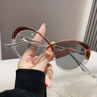 Madingi retro anti-mėlyni šviesūs fotochrominiai akiniai Klasikiniai katės akių trikampiai akiniai vintažiniai moteriški spalvą keičiantys akiniai