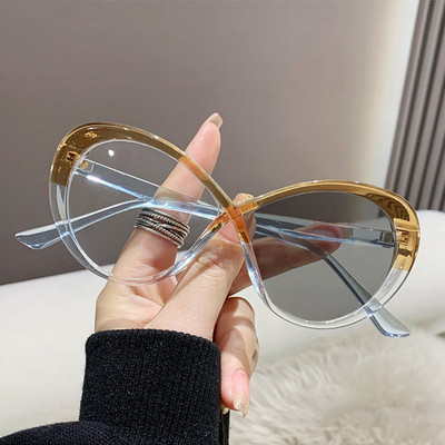 Madingi retro anti-mėlyni šviesūs fotochrominiai akiniai Klasikiniai katės akių trikampiai akiniai vintažiniai moteriški spalvą keičiantys akiniai