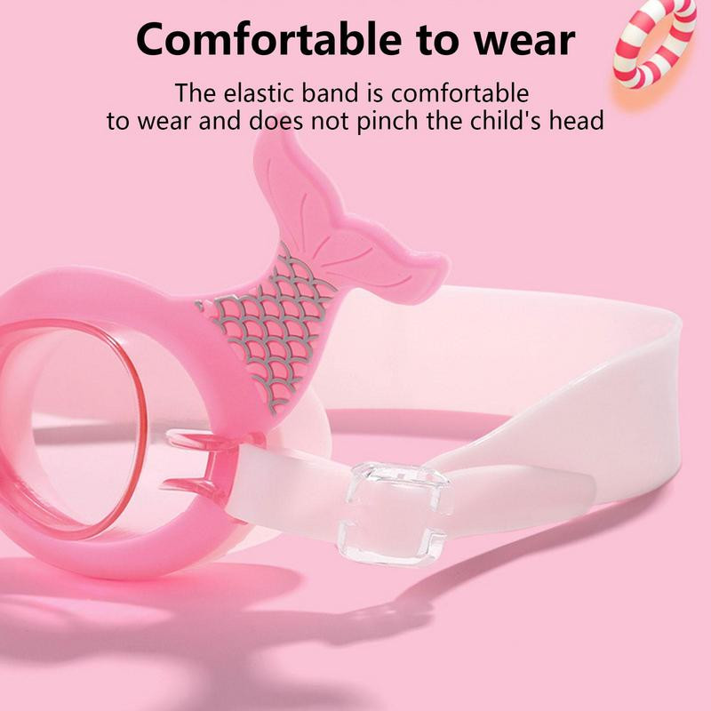 Profesionalūs plaukimo akiniai mergaičių animaciniai plaukimo akiniai su ausies kištuku, vandeniui atsparūs plaukimo akiniai, skirti vaikams Dovanos