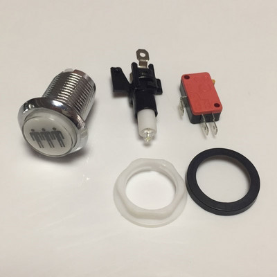 1 TK kroomkattega valgustatud mängusaali surunupp 5V 12v LED-mündinupp mikrolülitiga 1P 2P KREDIIDI PAUS