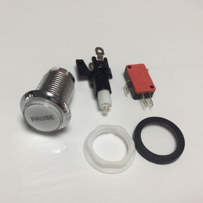 1 TK kroomkattega valgustatud mängusaali surunupp 5V 12v LED-mündinupp mikrolülitiga 1P 2P KREDIIDI PAUS