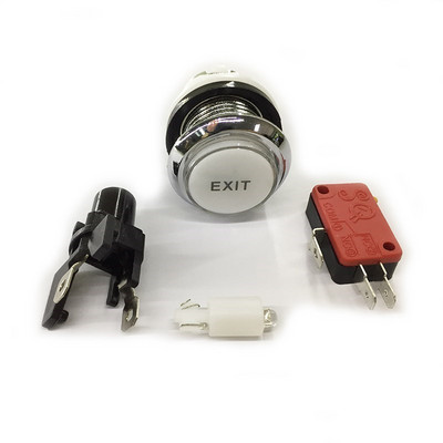 1 TK kroomkattega valgustatud mängusaali surunupp 5V 12v LED-mündinupp mikrolülitiga 1P 2P KREDIIDI PAUS