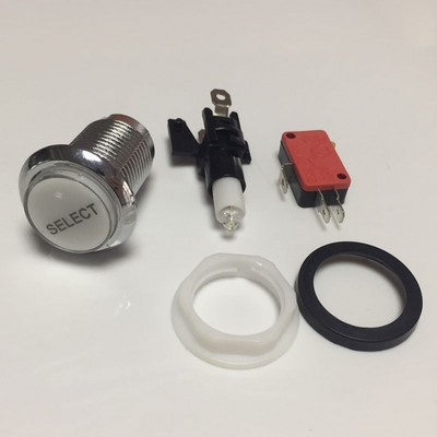 1 TK kroomkattega valgustatud mängusaali surunupp 5V 12v LED-mündinupp mikrolülitiga 1P 2P KREDIIDI PAUS