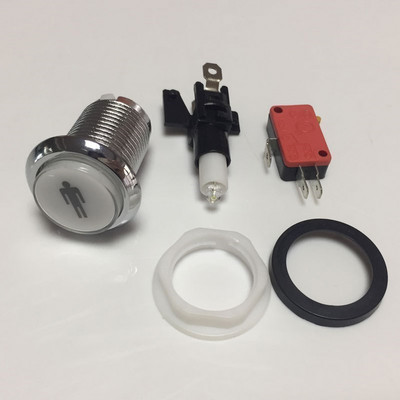 1 TK kroomkattega valgustatud mängusaali surunupp 5V 12v LED-mündinupp mikrolülitiga 1P 2P KREDIIDI PAUS