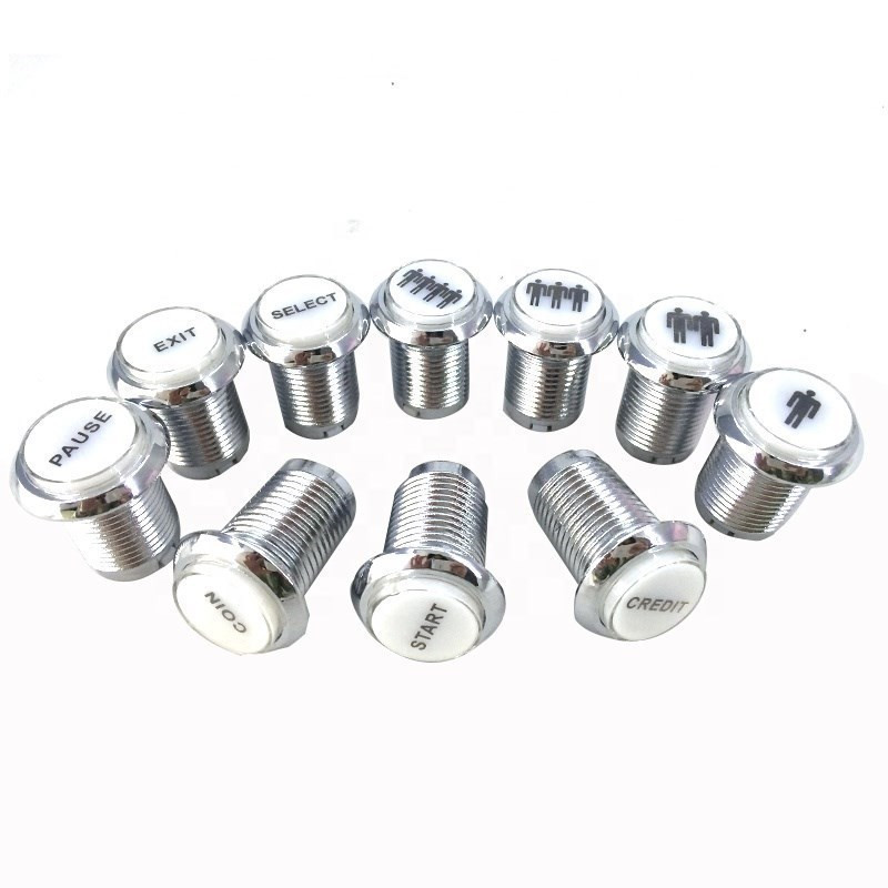 1 TK kroomkattega valgustatud mängusaali surunupp 5V 12v LED-mündinupp mikrolülitiga 1P 2P KREDIIDI PAUS