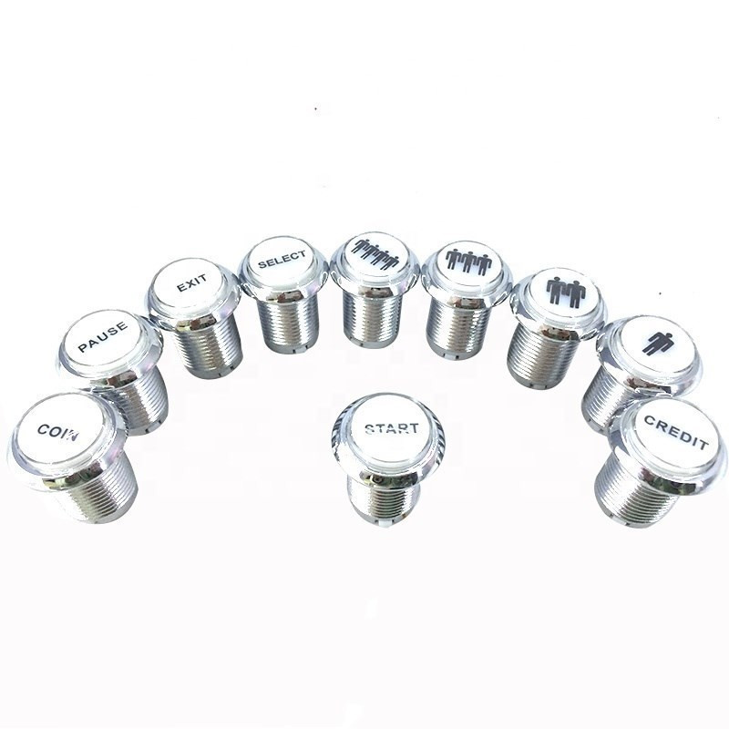 1 TK kroomkattega valgustatud mängusaali surunupp 5V 12v LED-mündinupp mikrolülitiga 1P 2P KREDIIDI PAUS