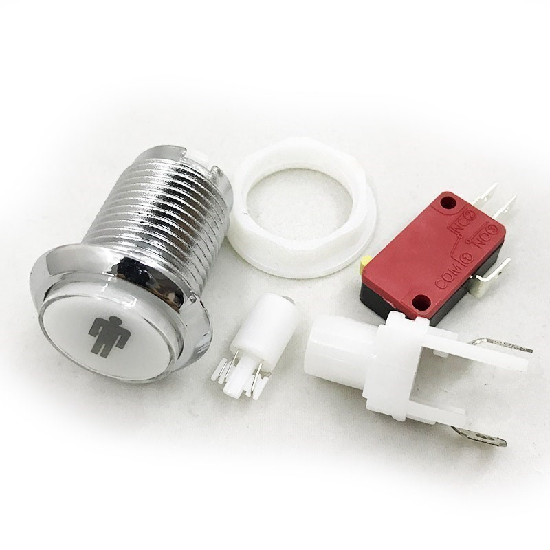 1 TK kroomkattega valgustatud mängusaali surunupp 5V 12v LED-mündinupp mikrolülitiga 1P 2P KREDIIDI PAUS
