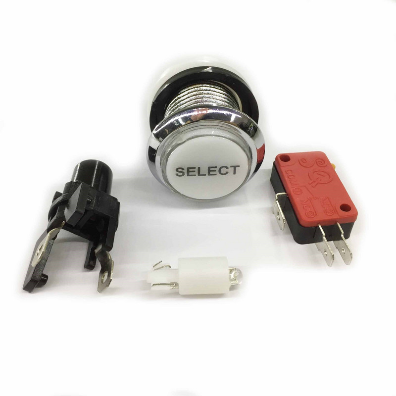 1 TK kroomkattega valgustatud mängusaali surunupp 5V 12v LED-mündinupp mikrolülitiga 1P 2P KREDIIDI PAUS