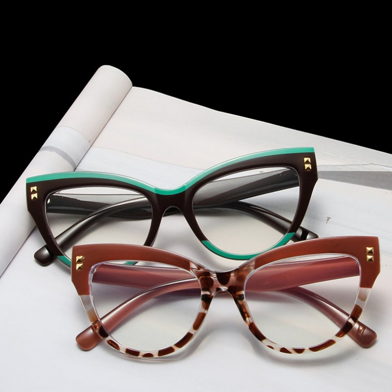 Hot Cat Eye Anti-blue Light Blocking Naočale Vintage Zakovice Black White Panda Flat Mirror New ins Trend Okviri za naočale