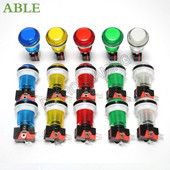 10 buc. Buton de mașină de arcade LED Snap 28mm Miroswitch translucid Butoane de iluminare pentru DIY Raspberry pi MAME PC Pandora Game