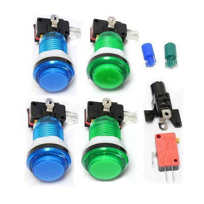 10 buc. Buton de mașină de arcade LED Snap 28mm Miroswitch translucid Butoane de iluminare pentru DIY Raspberry pi MAME PC Pandora Game