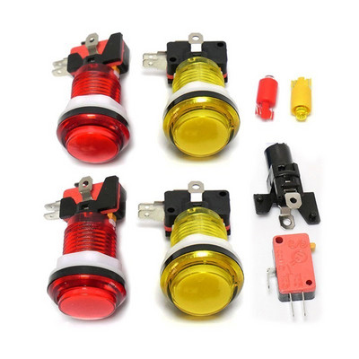 10 buc. Buton de mașină de arcade LED Snap 28mm Miroswitch translucid Butoane de iluminare pentru DIY Raspberry pi MAME PC Pandora Game