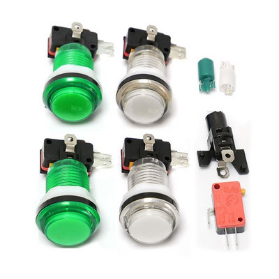 10 buc. Buton de mașină de arcade LED Snap 28mm Miroswitch translucid Butoane de iluminare pentru DIY Raspberry pi MAME PC Pandora Game