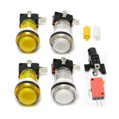 10 buc. Buton de mașină de arcade LED Snap 28mm Miroswitch translucid Butoane de iluminare pentru DIY Raspberry pi MAME PC Pandora Game