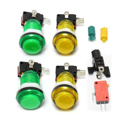 10 buc. Buton de mașină de arcade LED Snap 28mm Miroswitch translucid Butoane de iluminare pentru DIY Raspberry pi MAME PC Pandora Game