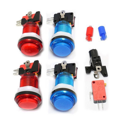 10 buc. Buton de mașină de arcade LED Snap 28mm Miroswitch translucid Butoane de iluminare pentru DIY Raspberry pi MAME PC Pandora Game