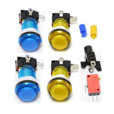 10 buc. Buton de mașină de arcade LED Snap 28mm Miroswitch translucid Butoane de iluminare pentru DIY Raspberry pi MAME PC Pandora Game