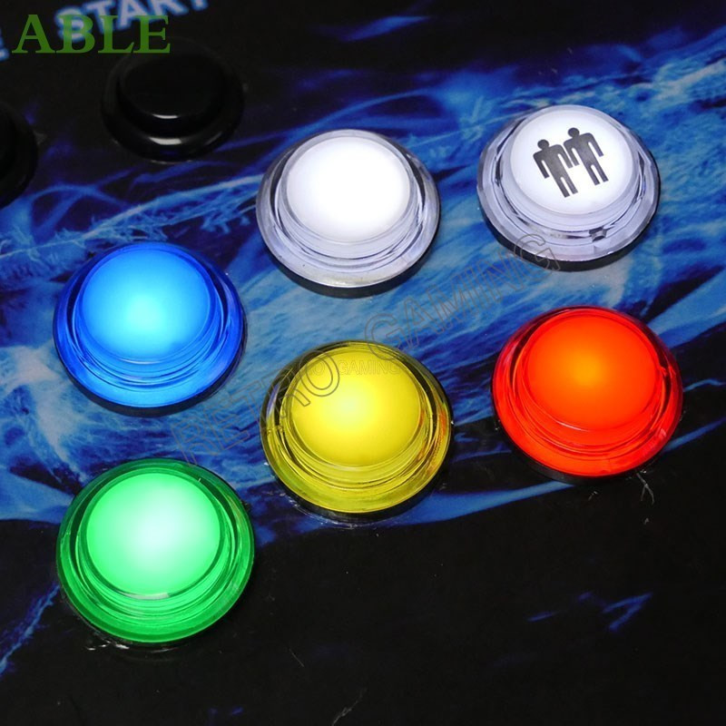 10 tk Arcade Machine Button LED Snap 28mm poolläbipaistev Miroswitch Push Buttons Valgustus DIY Raspberry pi MAME PC Pandora Game jaoks