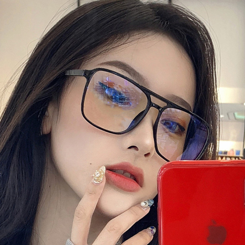 Trumparegystės akiniai Anti mėlyni akiniai Didelio rėmo juodo rėmelio akiniai Akiniai vyrams Akiniai akiniams moterims Mėlynos šviesos blokavimas