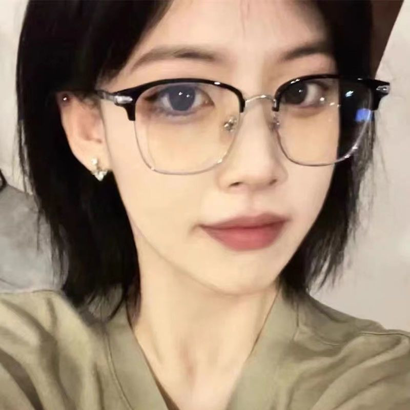 Klasikiniai pusiau ratlankiai anti mėlyni šviesą blokuojantys akiniai vyrams, kvadratiniai spindulių filtrai, akinių rėmeliai, kompiuterių moteriški akiniai