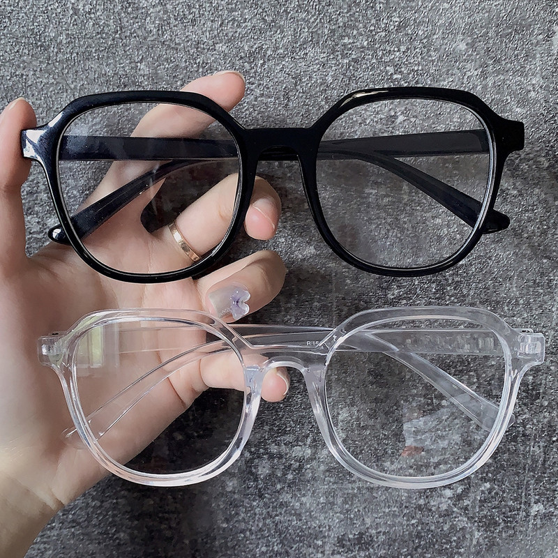 Anti Blue Light Prillid Naiste Meeste Läbipaistvad Ümmargused Prillid Blokeerivad Prillid Arvuti Lugemisprillid Raam Optilised Prillid