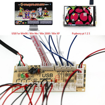 2 Set Zero Delay Arcade Game USB Encoder to PC Raspberry Pi Joystick Control SANWA Push Button Wire 2 Players DIY