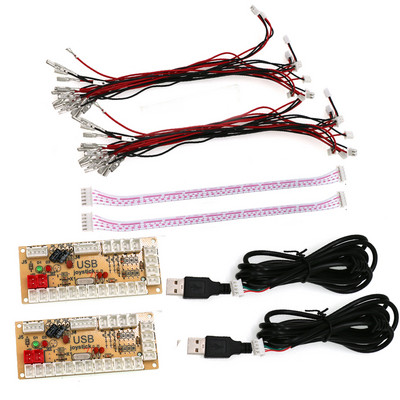 2 Nulinės delsos nustatymas Arkadinių žaidimų USB kodavimo įrenginys prie kompiuterio Raspberry Pi vairasvirtės valdymas SANWA mygtuko laidas 2 grotuvai, pasidaryk pats