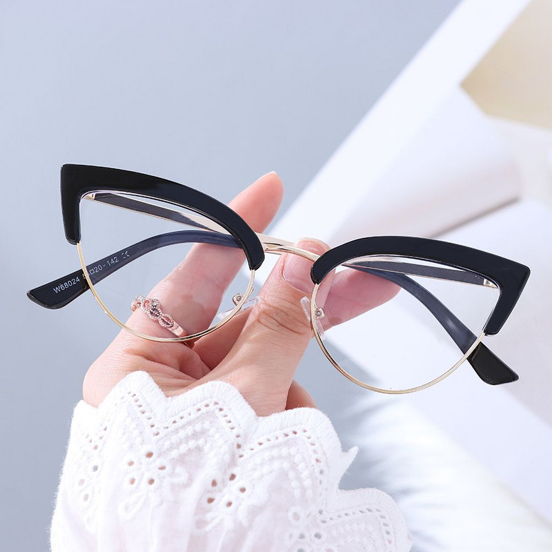 Cat Eye Kompiuterio akiniai moterims Mėlyna šviesą blokuojantys akiniai Biuro akiniai Kompiuteriniai akiniai Prabangūs Dizaino Retro akiniai