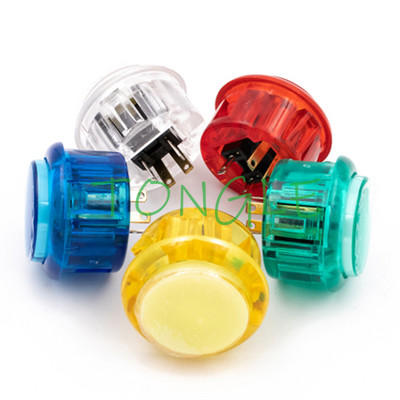 4 vnt. arkadinis mygtukas, 24 mm 30 mm skaidrūs jungiklio mygtukai LED apšvietimas 5 V 12 V, skirtas „pasidaryk pats“ Raspberry Pi MAME PC Pandora žaidimui