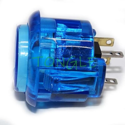 4 vnt. arkadinis mygtukas, 24 mm 30 mm skaidrūs jungiklio mygtukai LED apšvietimas 5 V 12 V, skirtas „pasidaryk pats“ Raspberry Pi MAME PC Pandora žaidimui