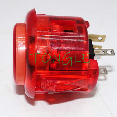 4 vnt. arkadinis mygtukas, 24 mm 30 mm skaidrūs jungiklio mygtukai LED apšvietimas 5 V 12 V, skirtas „pasidaryk pats“ Raspberry Pi MAME PC Pandora žaidimui