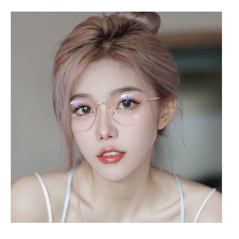 Klassikalised Elegantsed Naiste Anti Blue Light Prillid Metallist Ümarraam Kuld Must Silmakaitseprillid Moodsad prillid