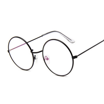 Винтидж кръгли очила с прозрачни лещи Модни златни очила с кръгла метална рамка Оптични очила за мъже и жени Рамка за очила Фалшиви очила