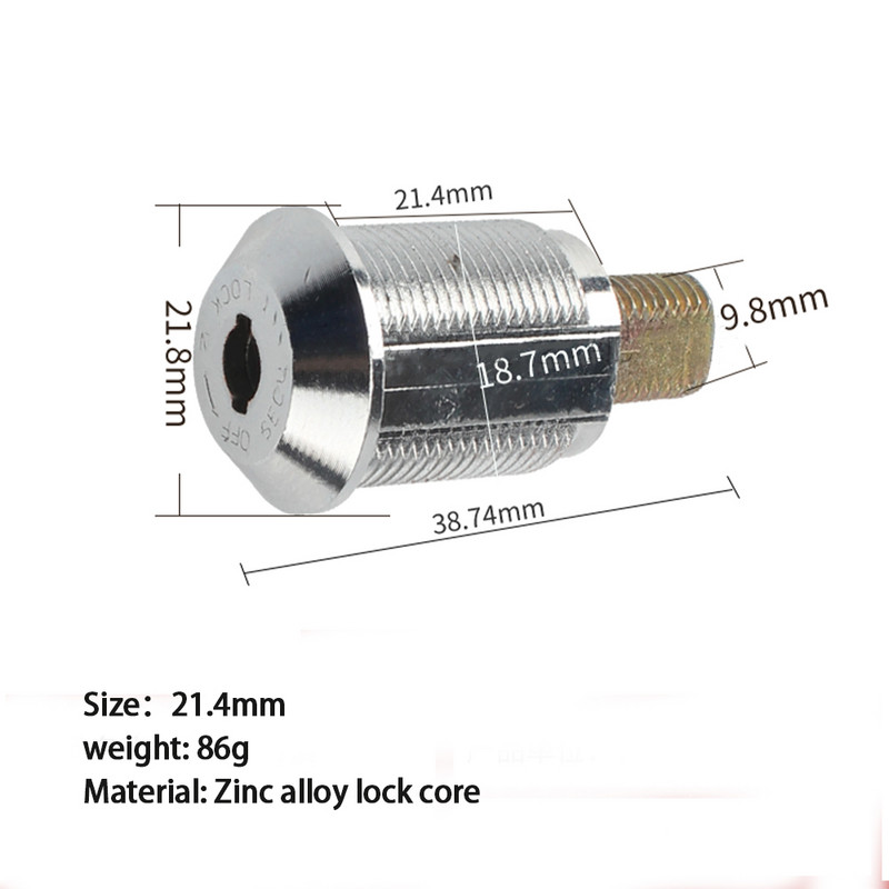 1 vienetas 21 / 27 mm arkadinio aparato dalys Trumpų pinigų durelių įrankių dėžutė Vamzdinės kameros spynos to paties numerio klavišai, skirti arkadinių žaidimų mašinai