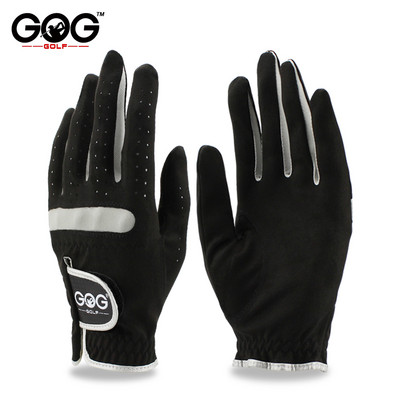 Pack 1 Pcs Men`s Golf Glove Left/Right Hand Micro Soft Fiber Breathable Non-Slip Golf Gloves Men Color Black