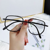 Madingi Aukštos kokybės anti-mėlyni šviesūs akiniai moterims Vyriški dideli rėmeliai dvigubo tiltelio akiniai lentes opticos para mujer