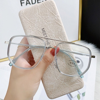 Модни висококачествени очила против синя светлина Жени Мъжки очила с голяма рамка с двоен мост lentes opticos para mujer