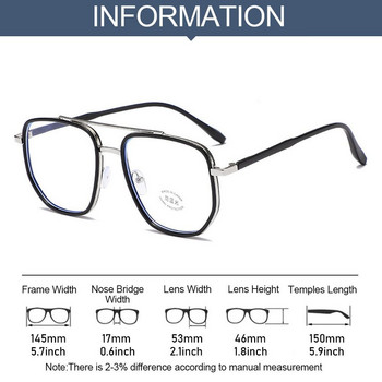 Модни висококачествени очила против синя светлина Жени Мъжки очила с голяма рамка с двоен мост lentes opticos para mujer