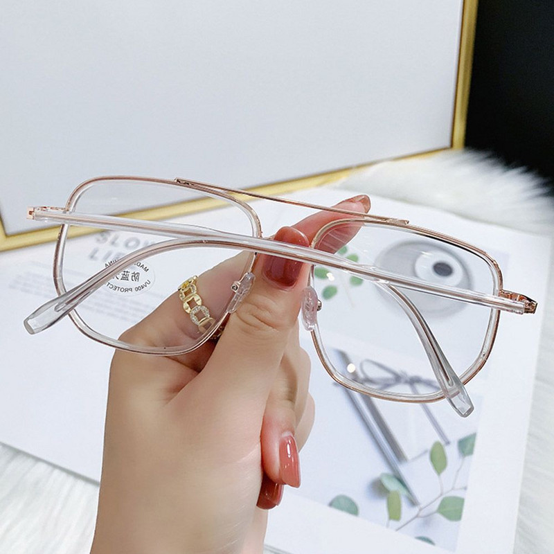 Madingi Aukštos kokybės anti-mėlyni šviesūs akiniai moterims Vyriški dideli rėmeliai dvigubo tiltelio akiniai lentes opticos para mujer