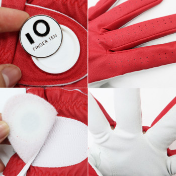 2 Συσκευασία PU Δερμάτινα ανδρικά γάντια γκολφ με μαρκαδόρο μπάλα Cabretta Παντός καιρού Αδιάβροχη λαβή Navy Khaki Red Drop Αποστολή