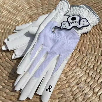 Αναπνεύσιμα γάντια γκολφ Γυναικεία αθλητικά γάντια αριστερού λευκού ημιπρόβατου, μπορούν να πωληθούν χονδρικής