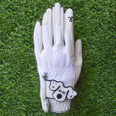 Breathable Golf Gloves Left Hand White Semisheepskin Women Sport Practice Gloves, can be wholesale