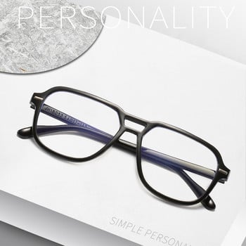 seemfly Retro Clean Lens Square Large Glasses Frame Men Women Computer Anti Blue Light Рамка за очила Optical Ultralight Goggle