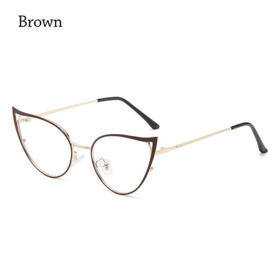 Moterų katės akis nuo mėlynos spalvos šviesūs akinių rėmeliai madingi vintažiniai dideli optiniai akiniai, skaidraus lęšio akinių priedai